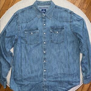 Old Navy Men's Casual Denim Button-Down Shirt